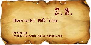 Dvorszki Mária névjegykártya