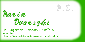 maria dvorszki business card